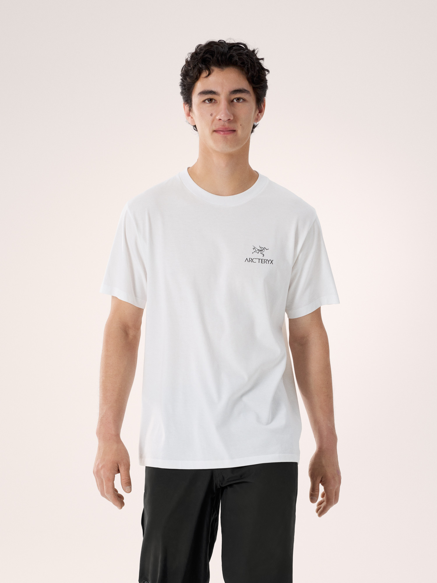 S26-X000009535-Kragg-SL-Cotton-Bird-Word-Shirt-SS-White-Light-Black-Front-View